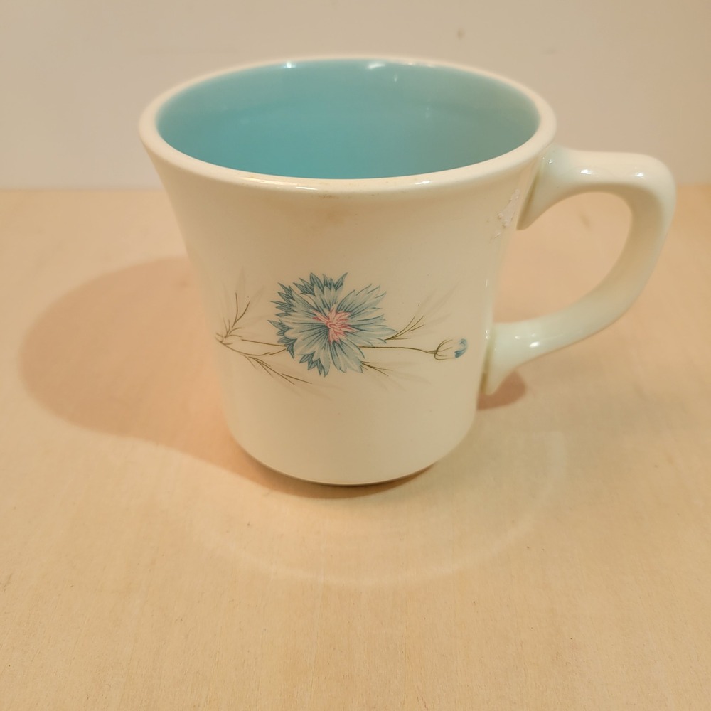 Vintage‎ Flower Mug Blue White Ceramic Coffee Tea Cup Kitchenware